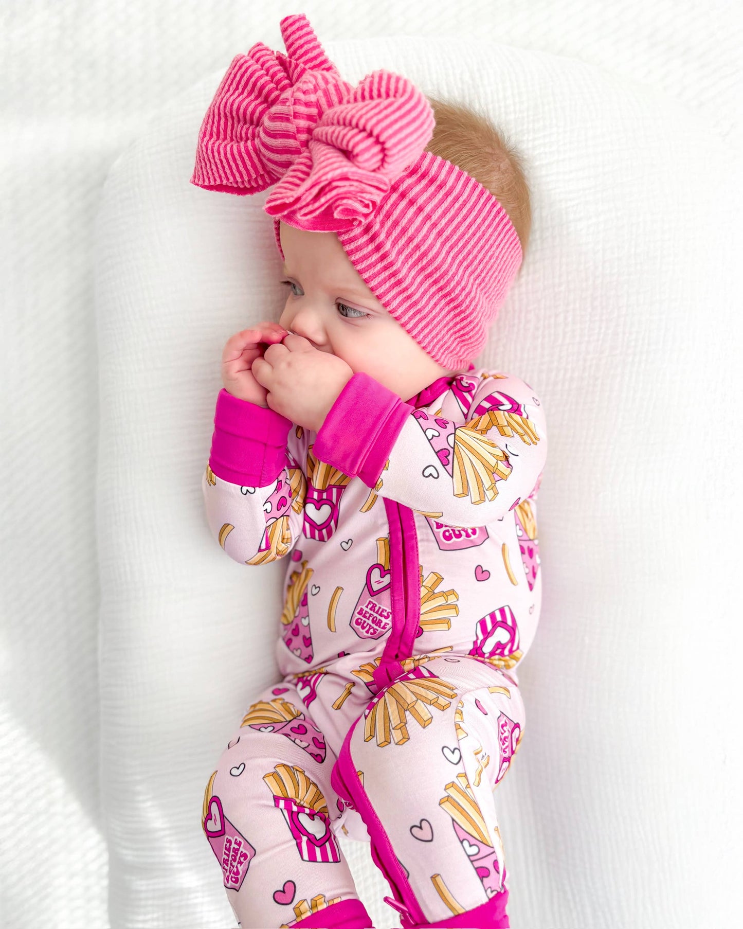 Lucky Panda Kids - Valentine's Day Bamboo Baby Zippy Pajamas | Fries Before Guys