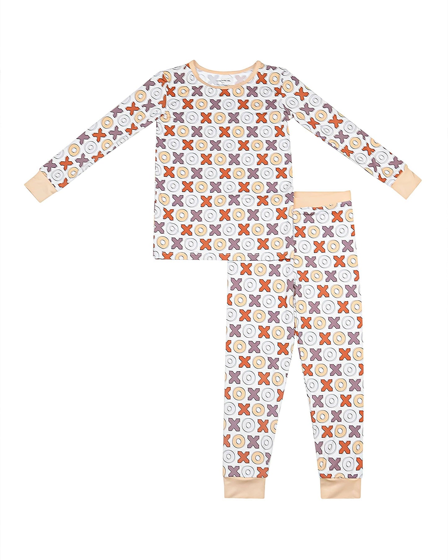 Lucky Panda Kids - Valentine's Day Kids Bamboo Pajamas Two Piece Set | Xoxo