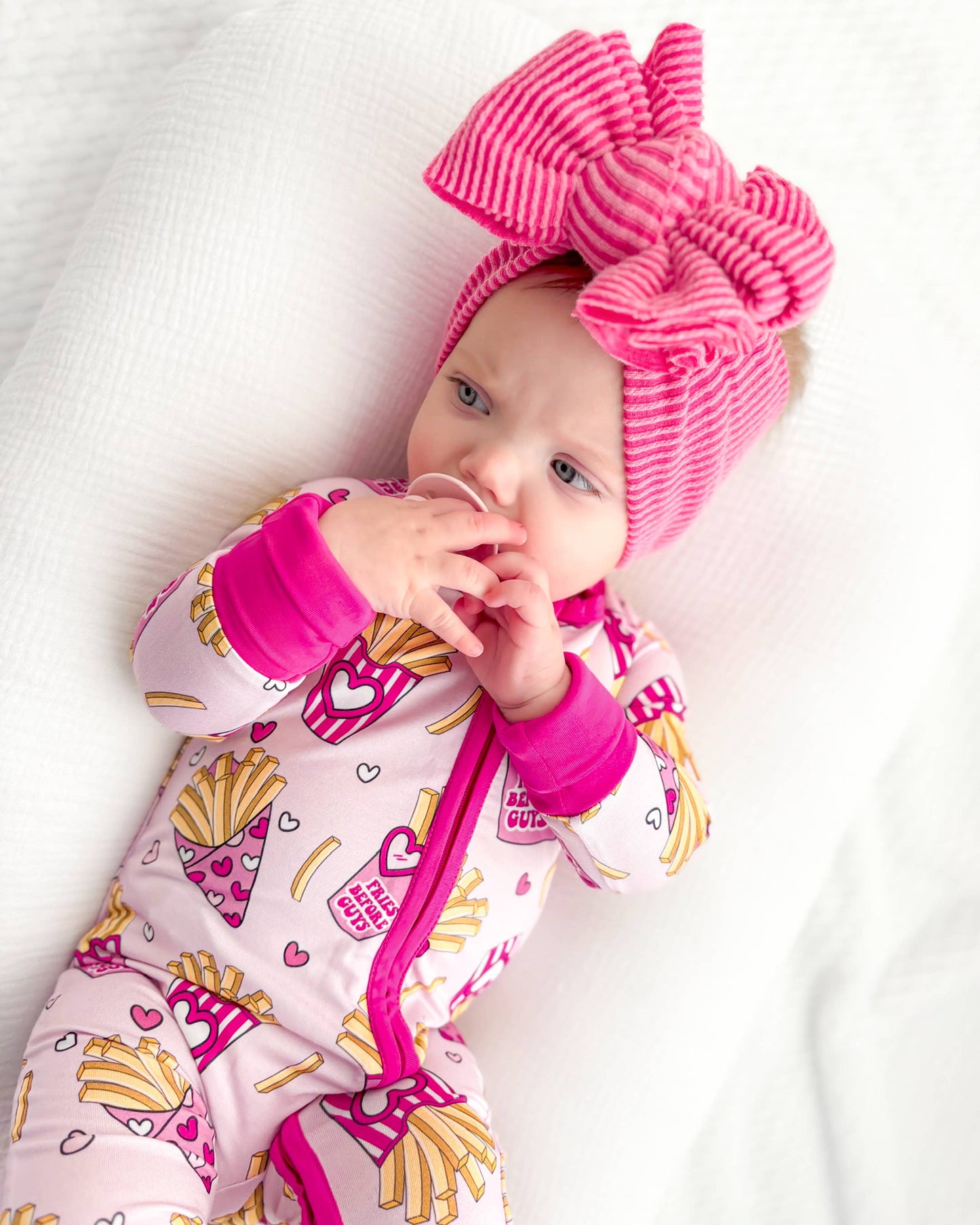 Lucky Panda Kids - Valentine's Day Bamboo Baby Zippy Pajamas | Fries Before Guys