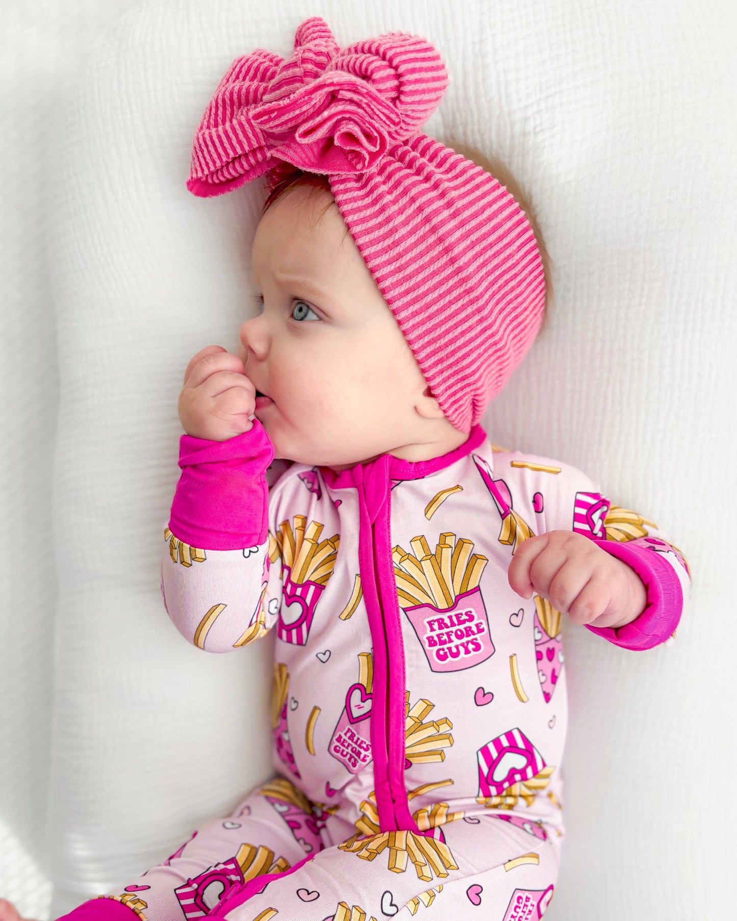 Lucky Panda Kids - Valentine's Day Bamboo Baby Zippy Pajamas | Fries Before Guys