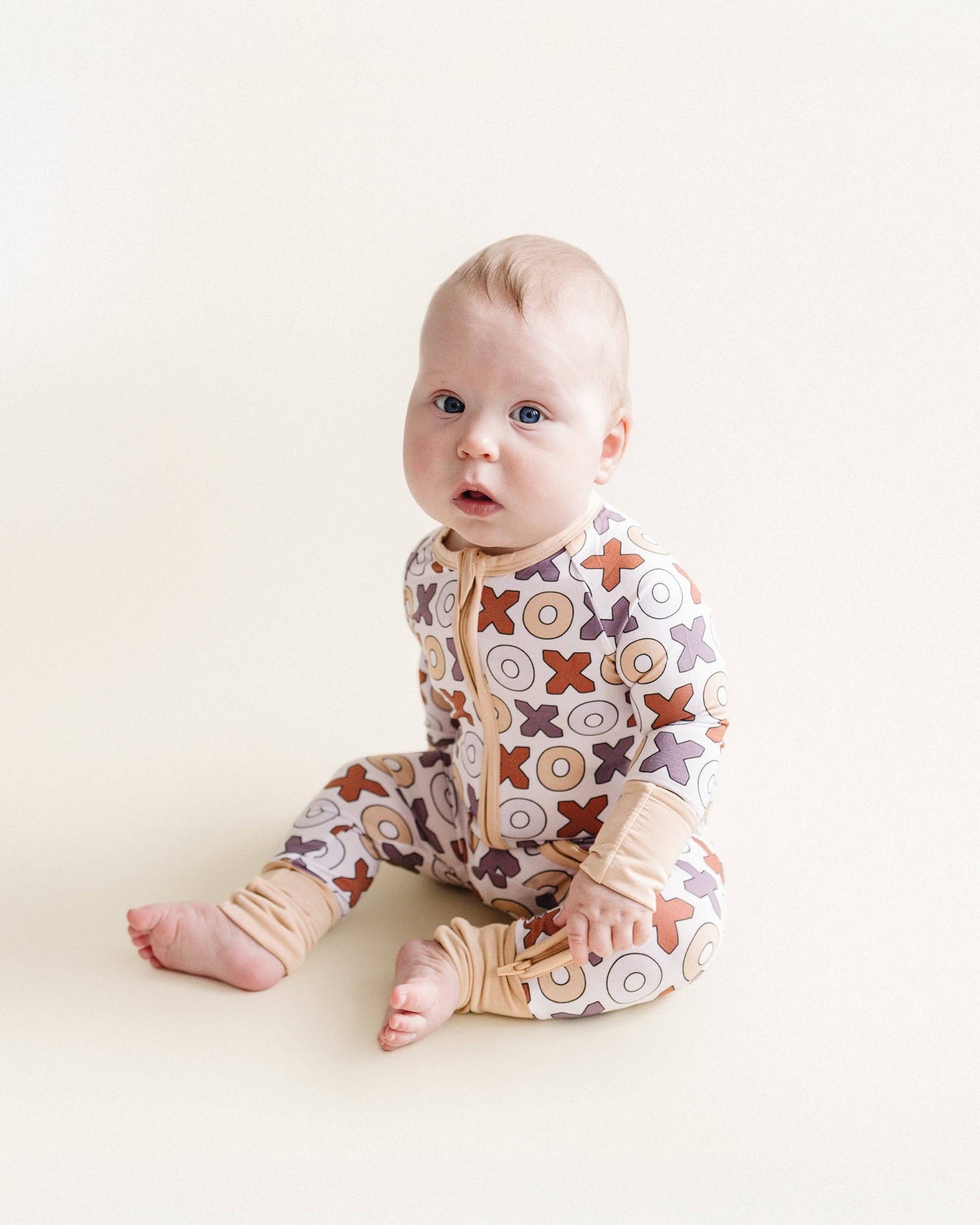 Lucky Panda Kids - Valentine's Day Baby Bamboo Zip Romper | Xoxo