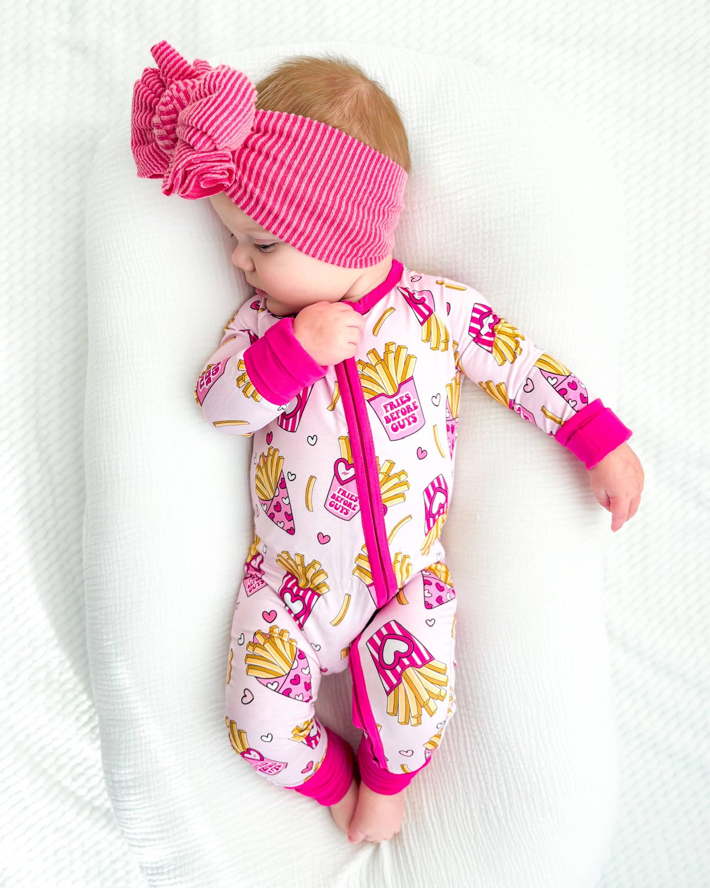 Lucky Panda Kids - Valentine's Day Bamboo Baby Zippy Pajamas | Fries Before Guys