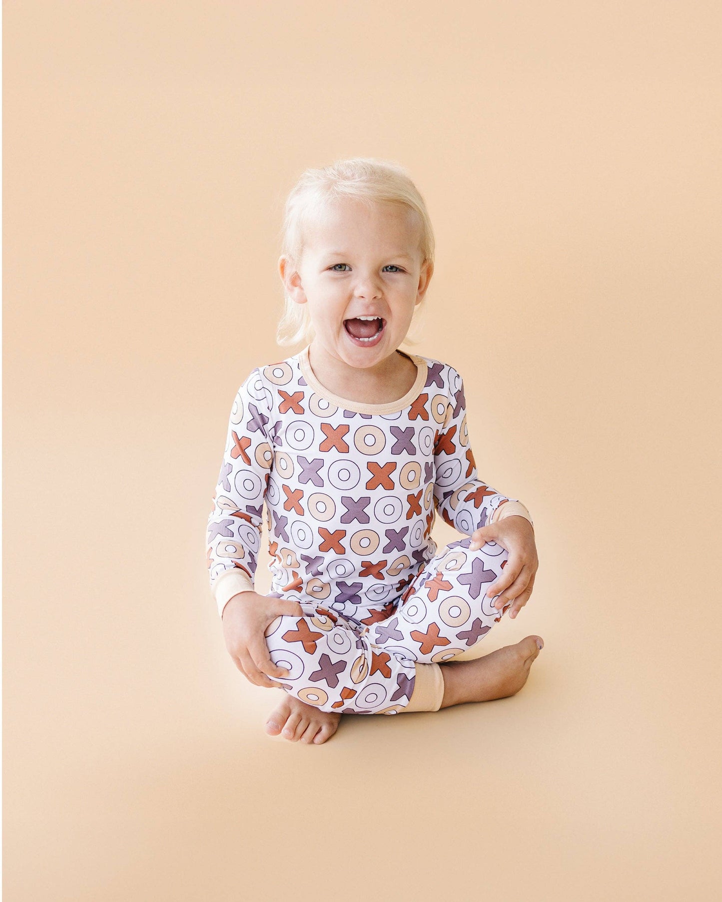 Lucky Panda Kids - Valentine's Day Kids Bamboo Pajamas Two Piece Set | Xoxo