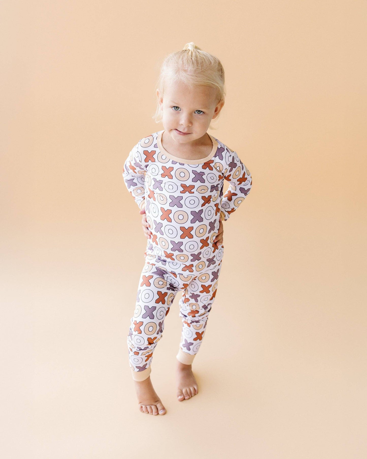 Lucky Panda Kids - Valentine's Day Kids Bamboo Pajamas Two Piece Set | Xoxo