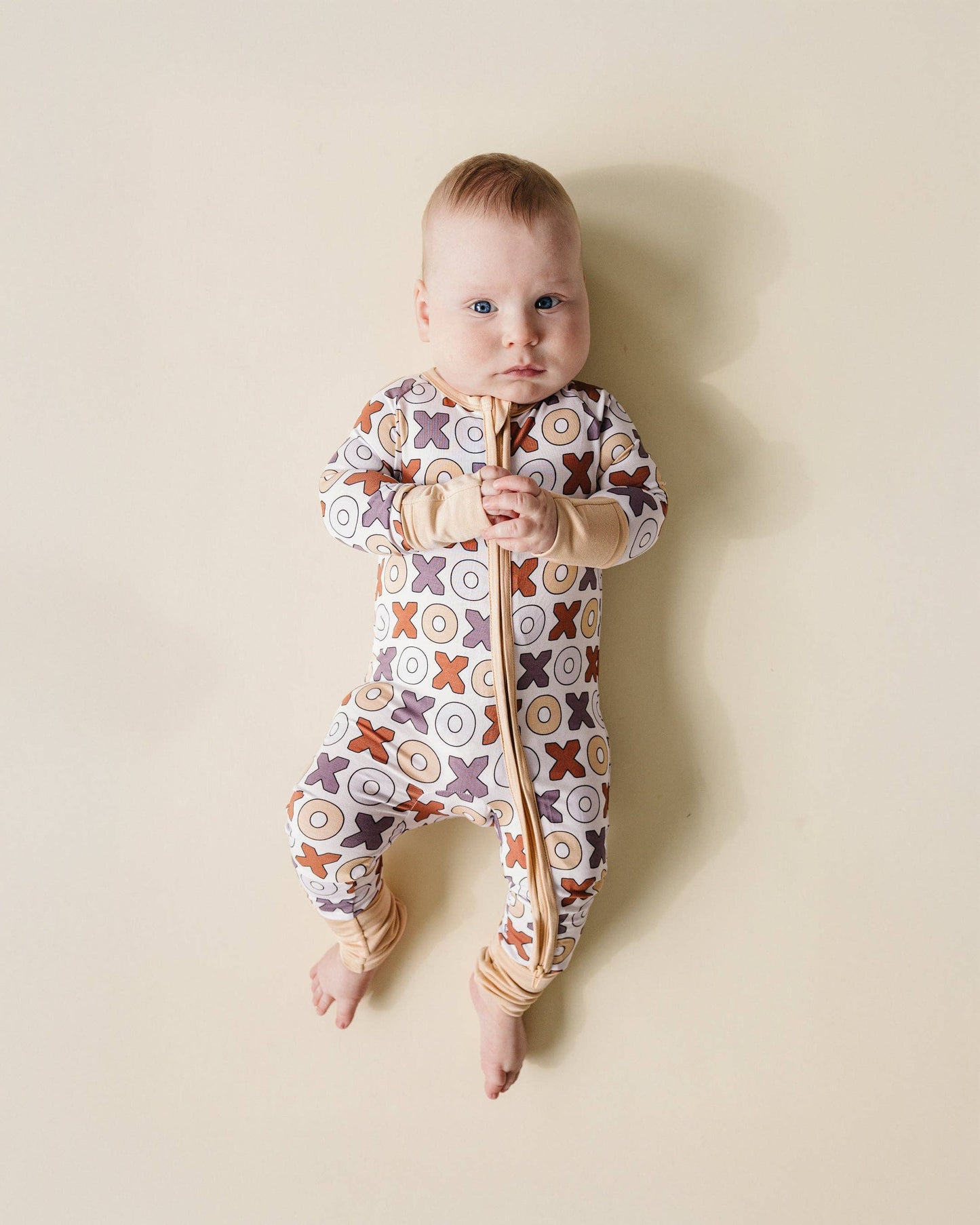 Lucky Panda Kids - Valentine's Day Baby Bamboo Zip Romper | Xoxo