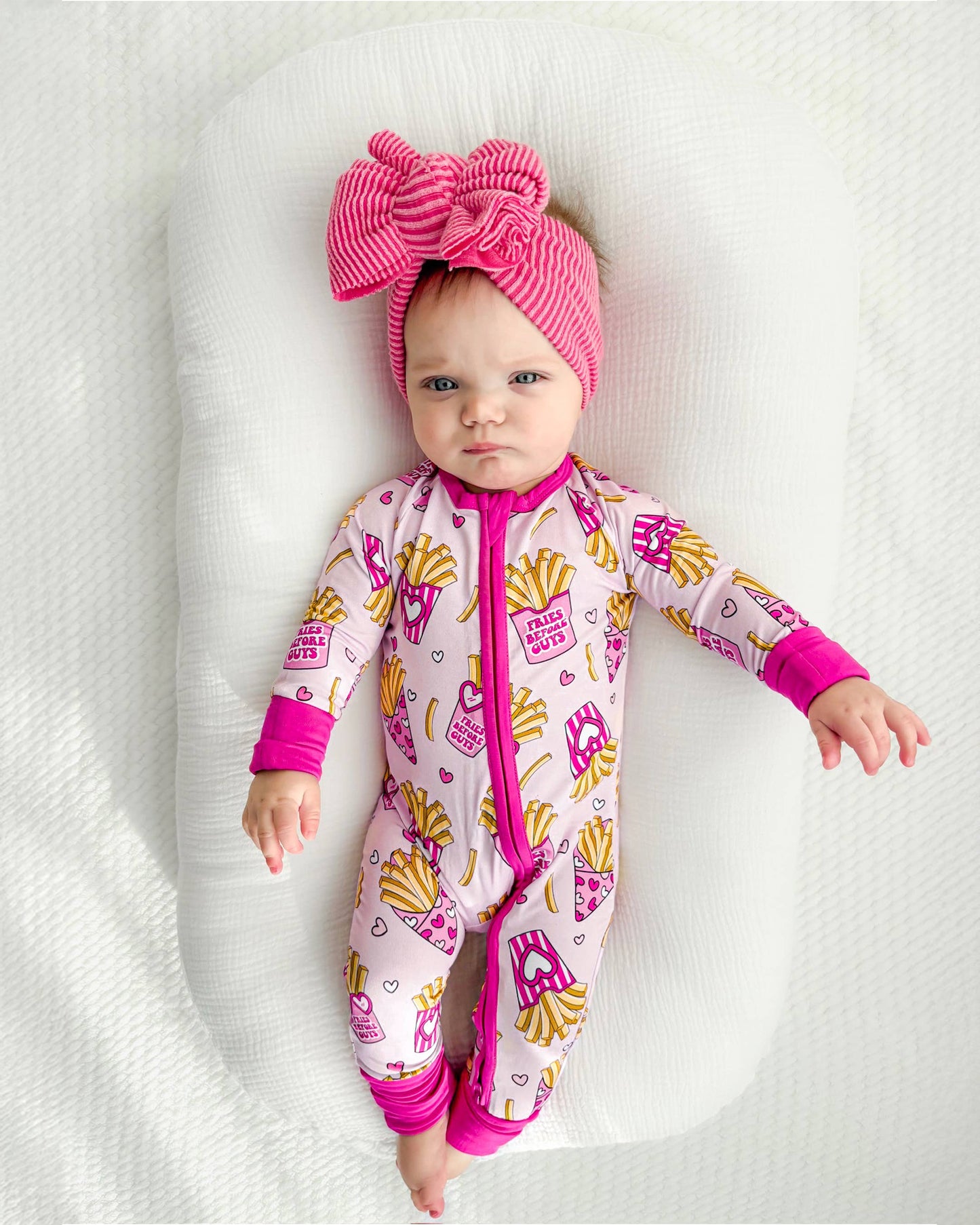 Lucky Panda Kids - Valentine's Day Bamboo Baby Zippy Pajamas | Fries Before Guys