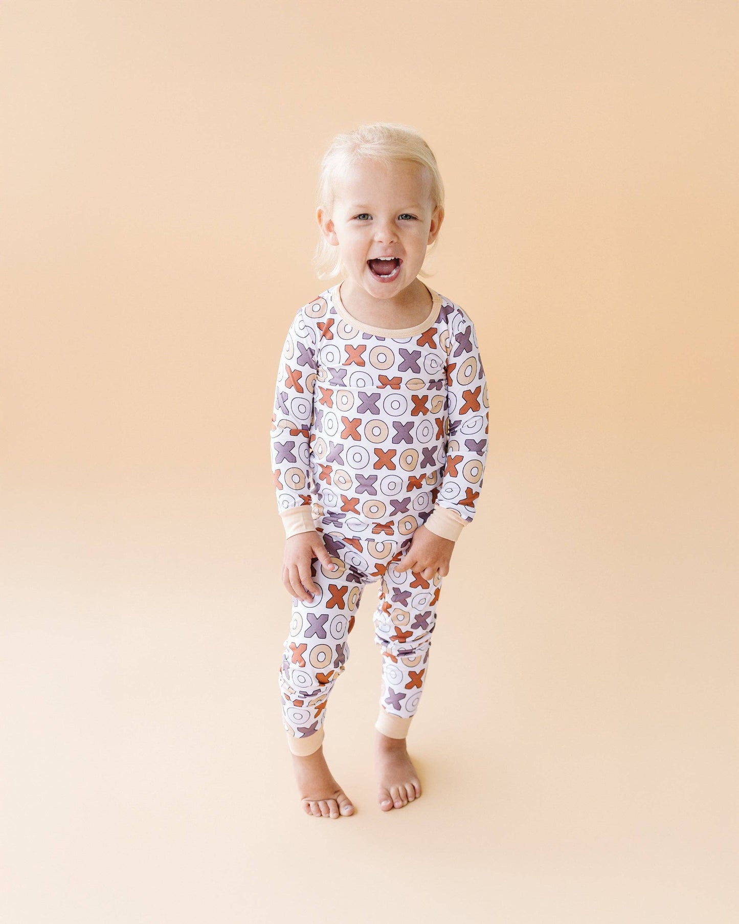 Lucky Panda Kids - Valentine's Day Kids Bamboo Pajamas Two Piece Set | Xoxo