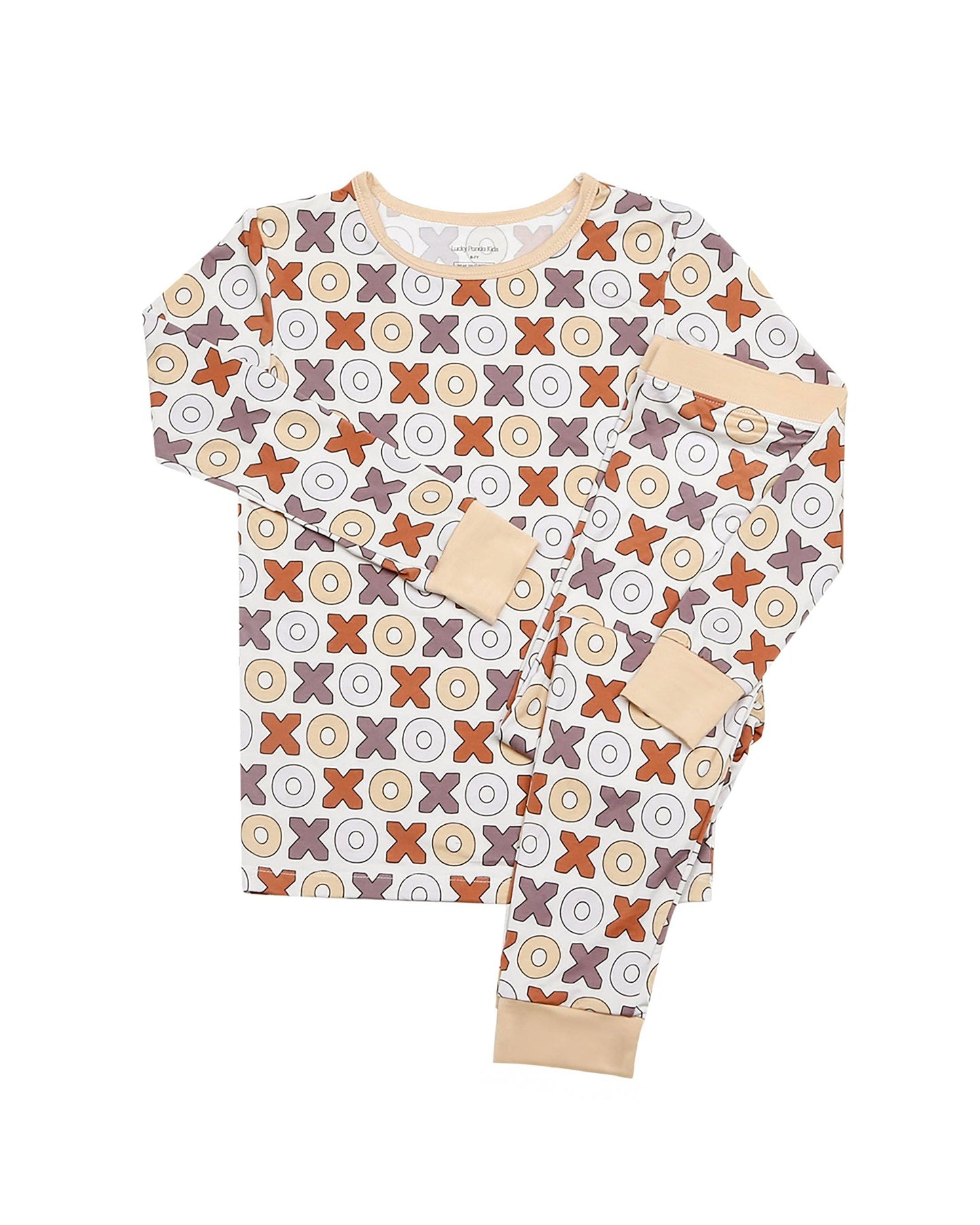 Lucky Panda Kids - Valentine's Day Kids Bamboo Pajamas Two Piece Set | Xoxo