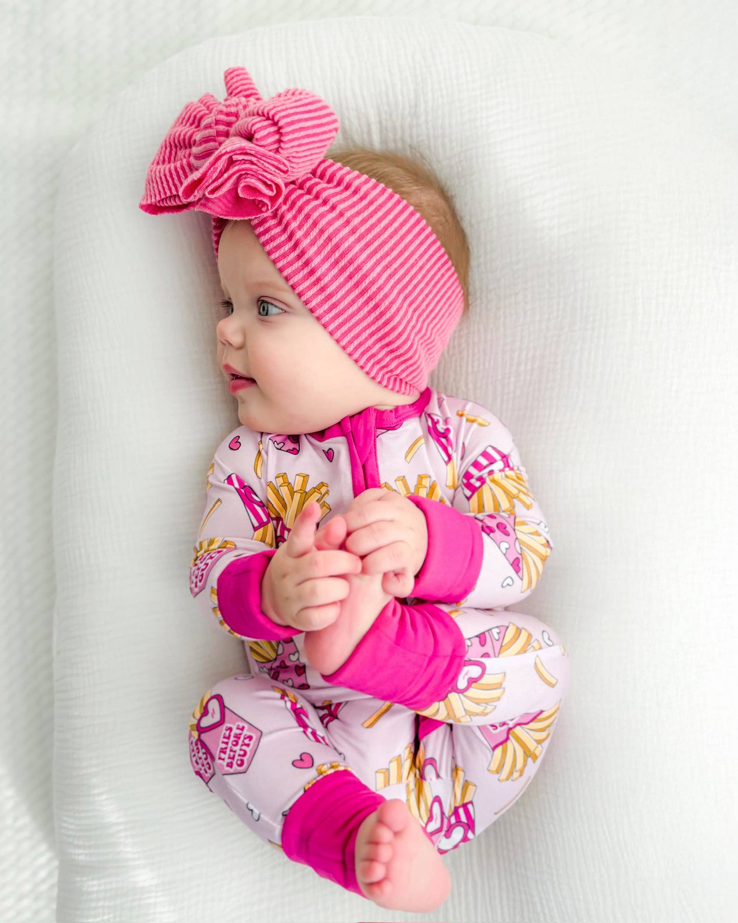 Lucky Panda Kids - Valentine's Day Bamboo Baby Zippy Pajamas | Fries Before Guys