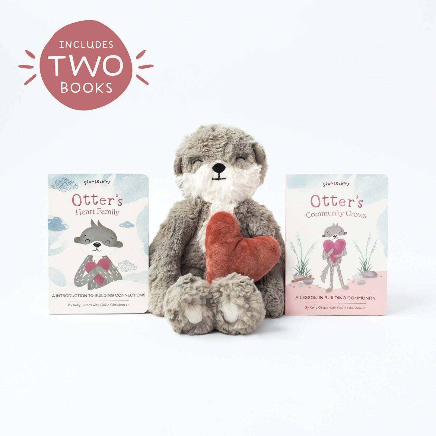 Slumberkins Inc. - Otter's Building Connections Plush Set - with 2 books!