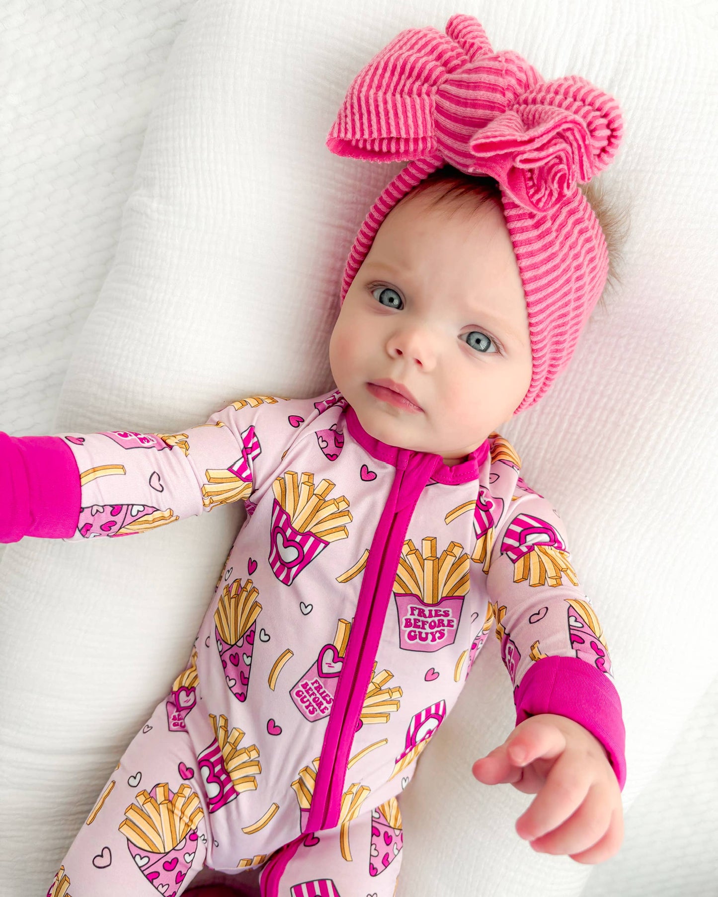 Lucky Panda Kids - Valentine's Day Bamboo Baby Zippy Pajamas | Fries Before Guys