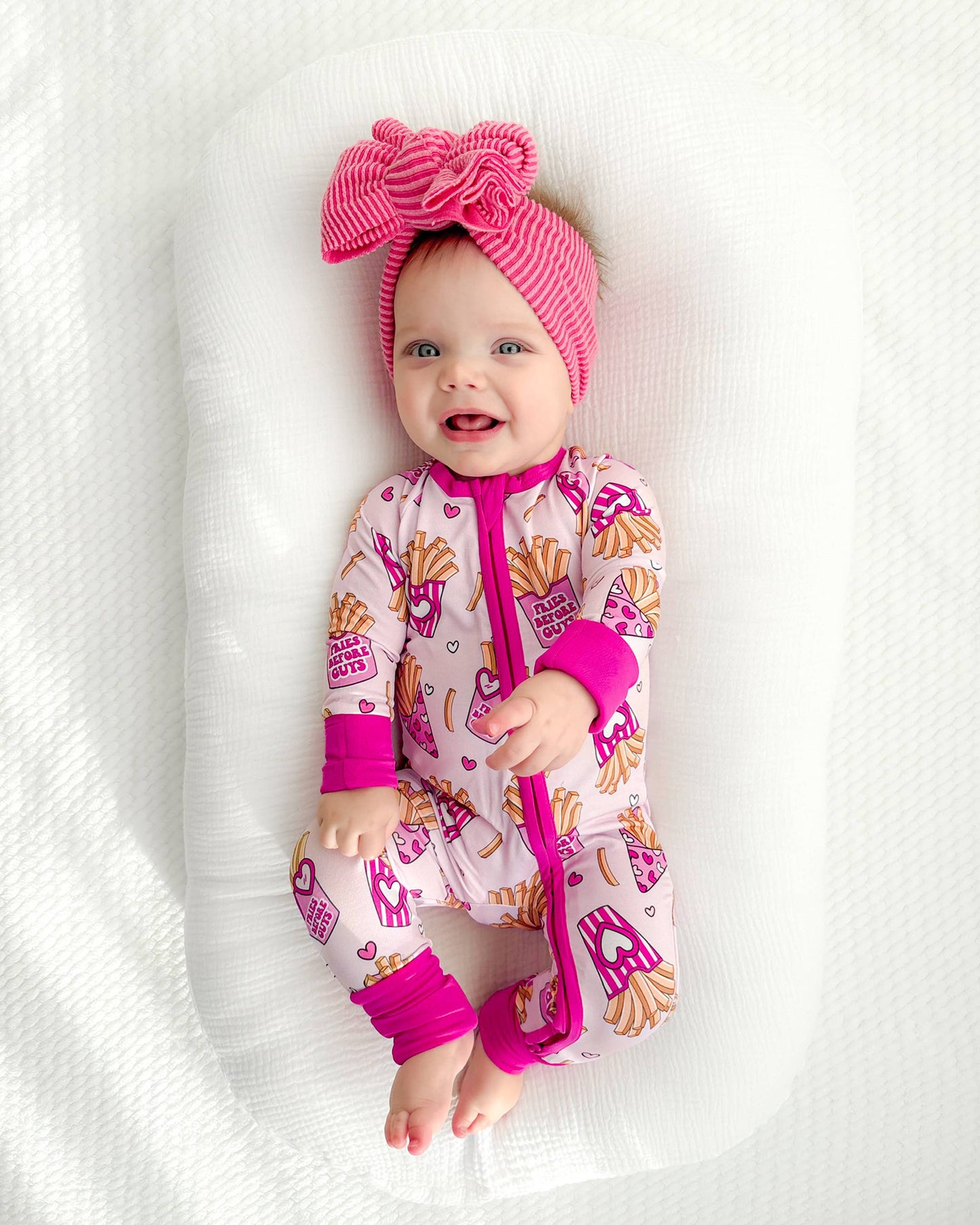 Lucky Panda Kids - Valentine's Day Bamboo Baby Zippy Pajamas | Fries Before Guys