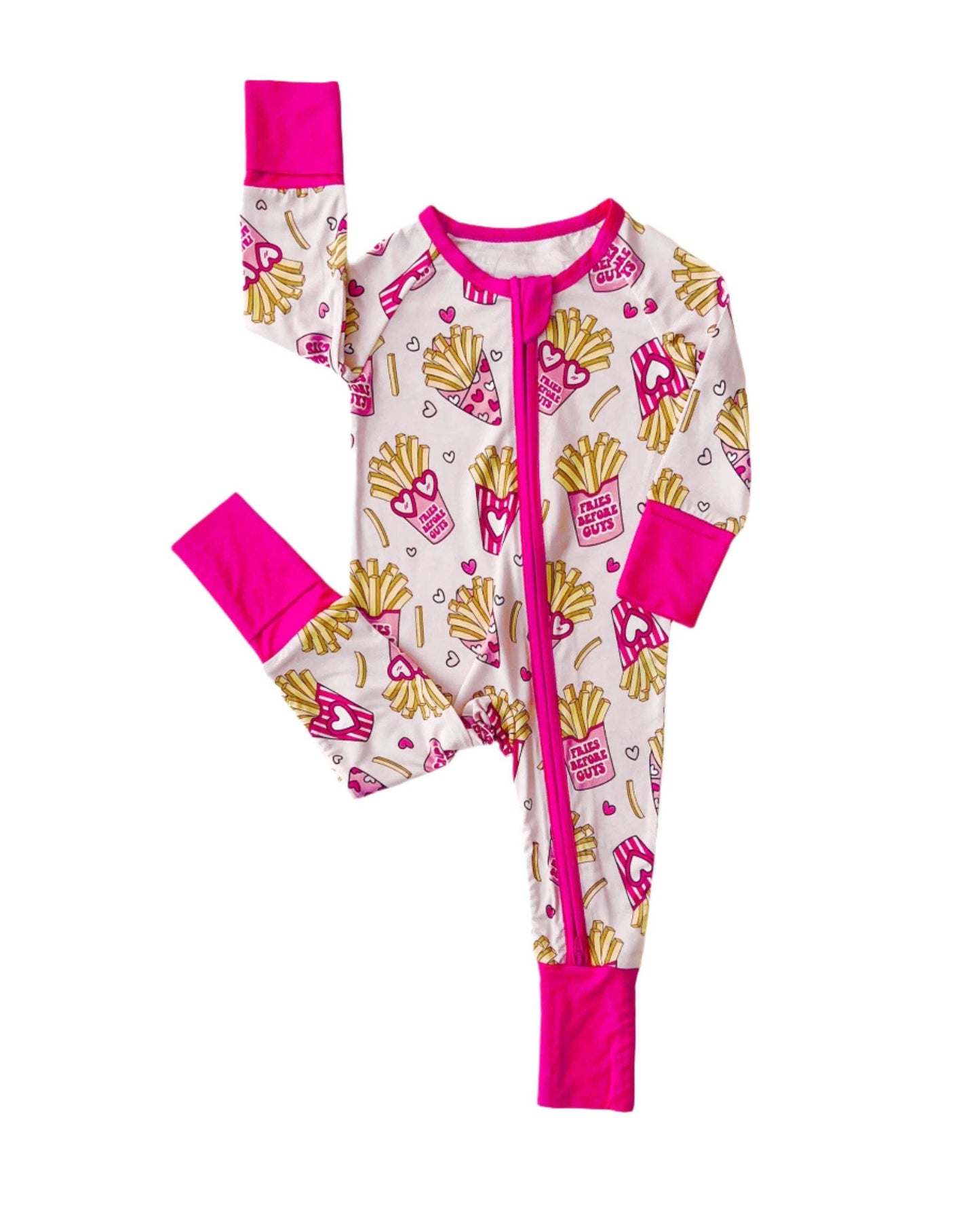 Lucky Panda Kids - Valentine's Day Bamboo Baby Zippy Pajamas | Fries Before Guys