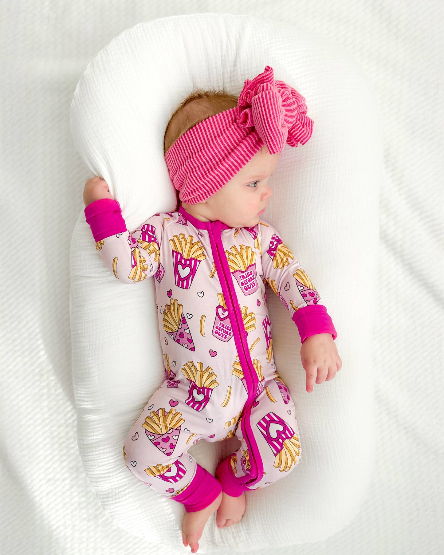 Lucky Panda Kids - Valentine's Day Bamboo Baby Zippy Pajamas | Fries Before Guys