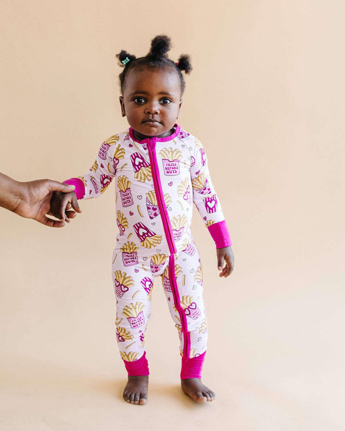Lucky Panda Kids - Valentine's Day Bamboo Baby Zippy Pajamas | Fries Before Guys
