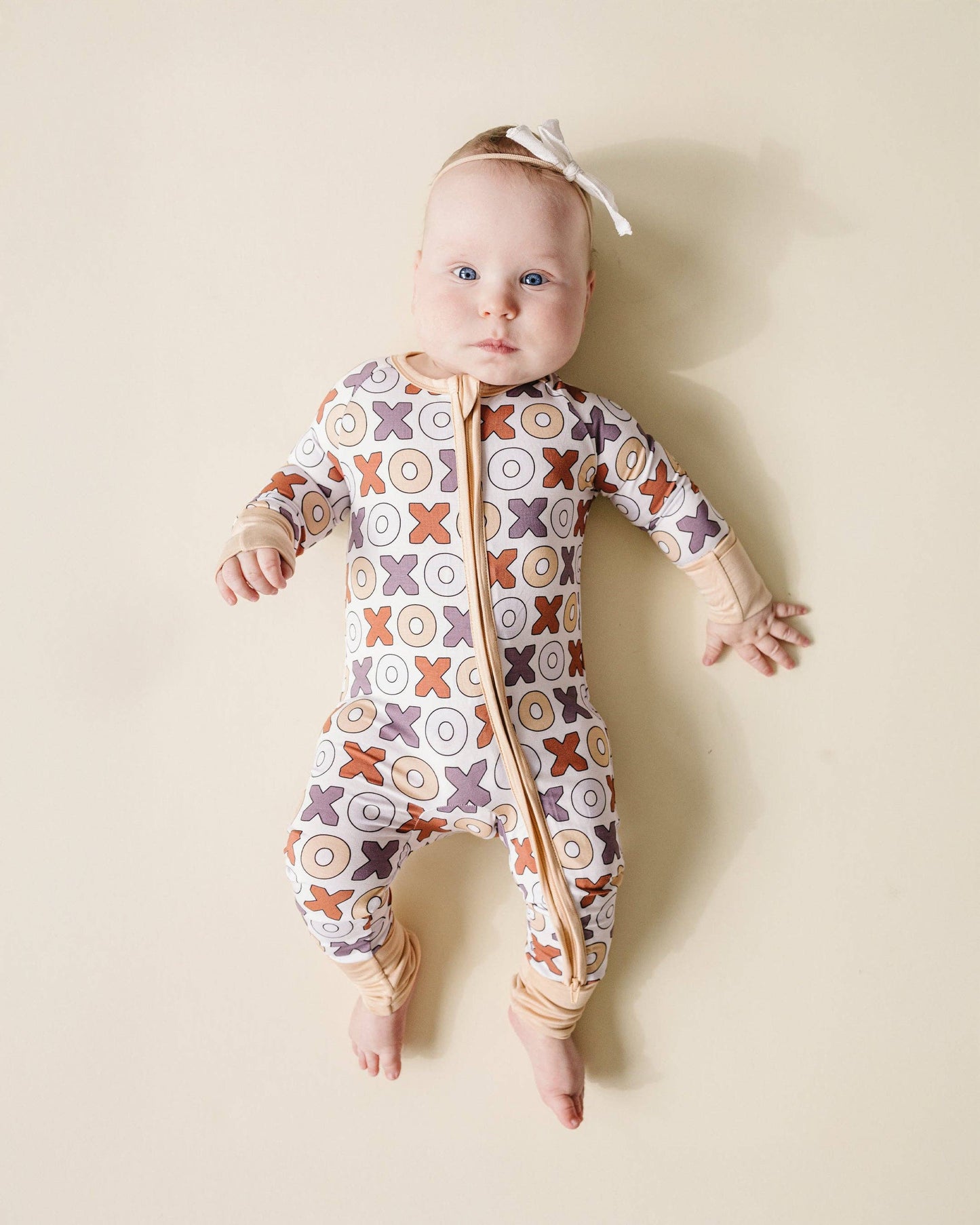 Lucky Panda Kids - Valentine's Day Baby Bamboo Zip Romper | Xoxo
