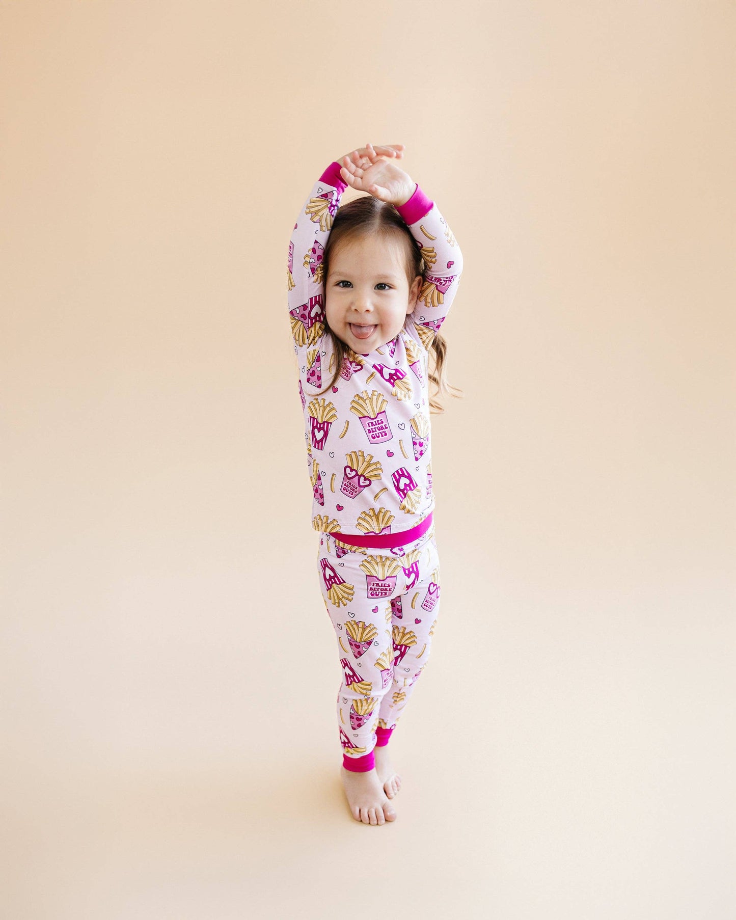 Lucky Panda Kids - Valentine's Day Kids Bamboo Pajamas Set | Fries Before Guys