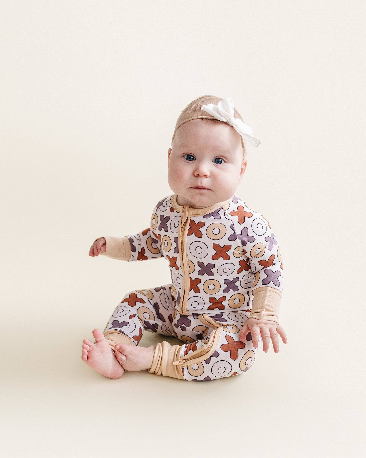 Lucky Panda Kids - Valentine's Day Baby Bamboo Zip Romper | Xoxo