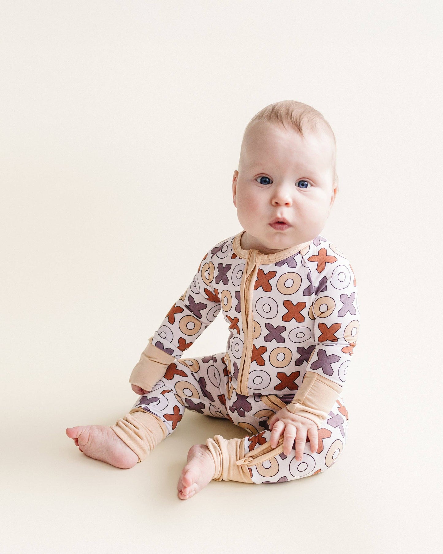 Lucky Panda Kids - Valentine's Day Baby Bamboo Zip Romper | Xoxo