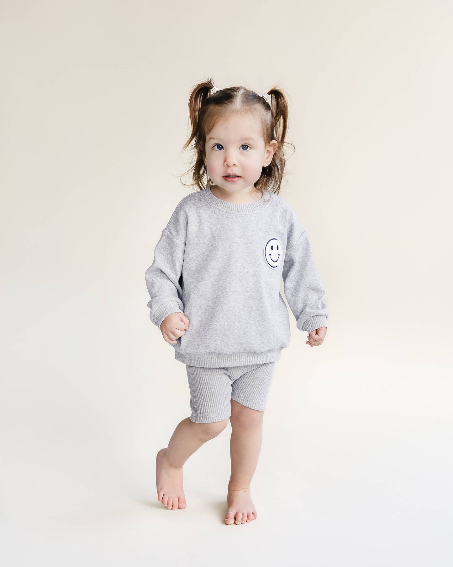 Lucky Panda Kids - Baby & Kids Biker Shorts Set | Gray