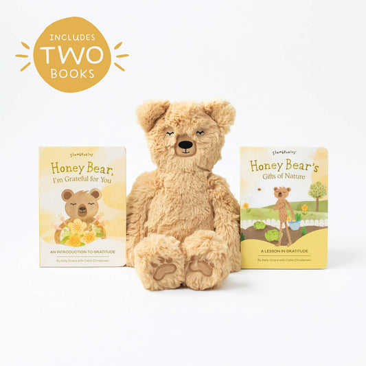 Slumberkins Inc. - Honey Bear's Gratitude Plush Set - with 2 books!