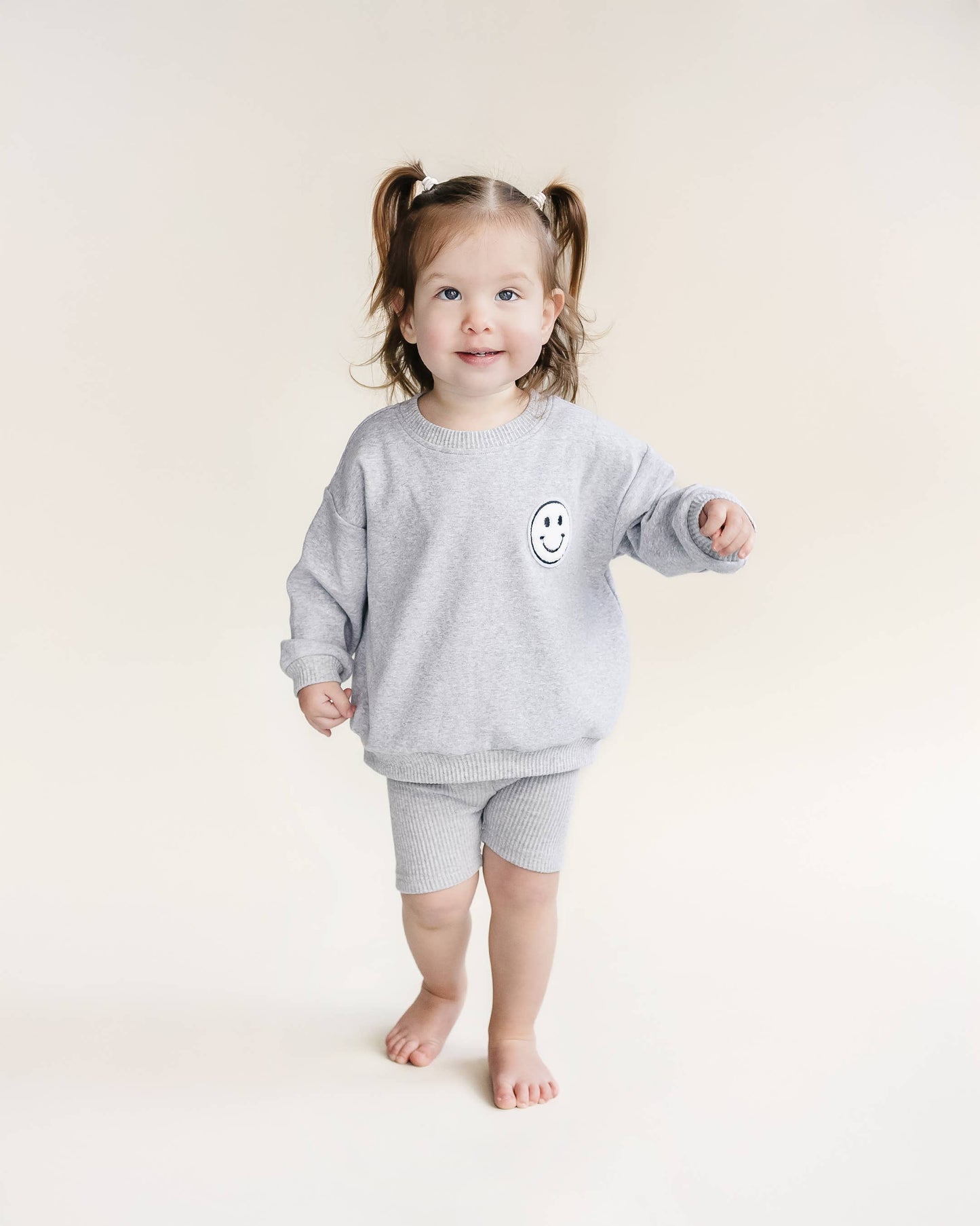 Lucky Panda Kids - Baby & Kids Biker Shorts Set | Gray