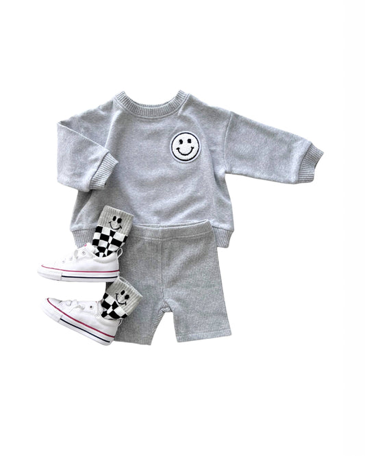 Lucky Panda Kids - Baby & Kids Biker Shorts Set | Gray