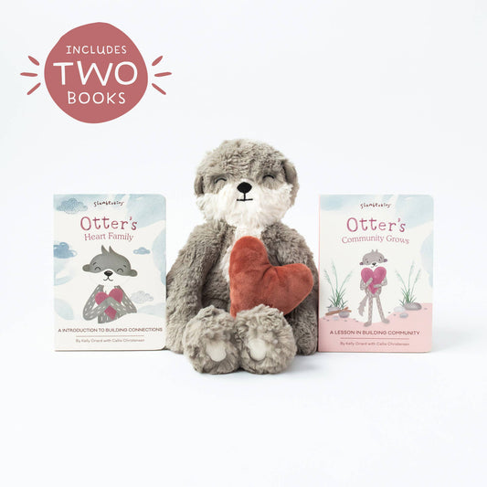 Slumberkins Inc. - Otter's Building Connections Plush Set - with 2 books!