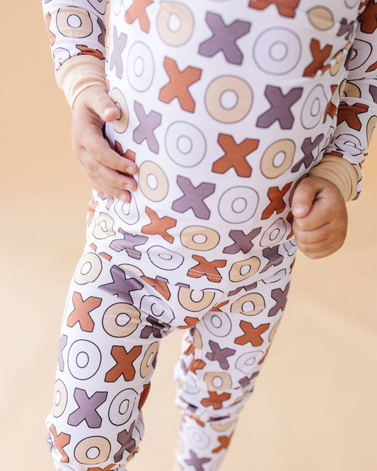 Lucky Panda Kids - Valentine's Day Kids Bamboo Pajamas Two Piece Set | Xoxo
