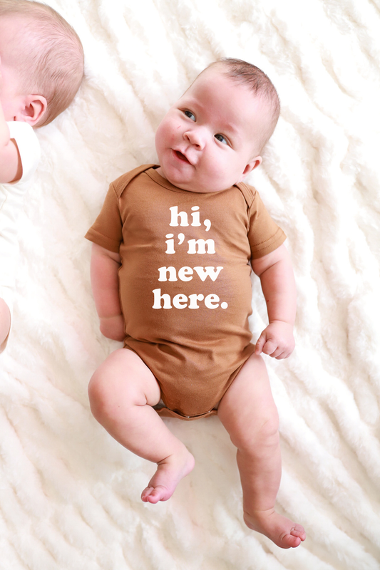 Hi I'm New Here Baby Onesie, Baby Bodysuit, Baby Clothes