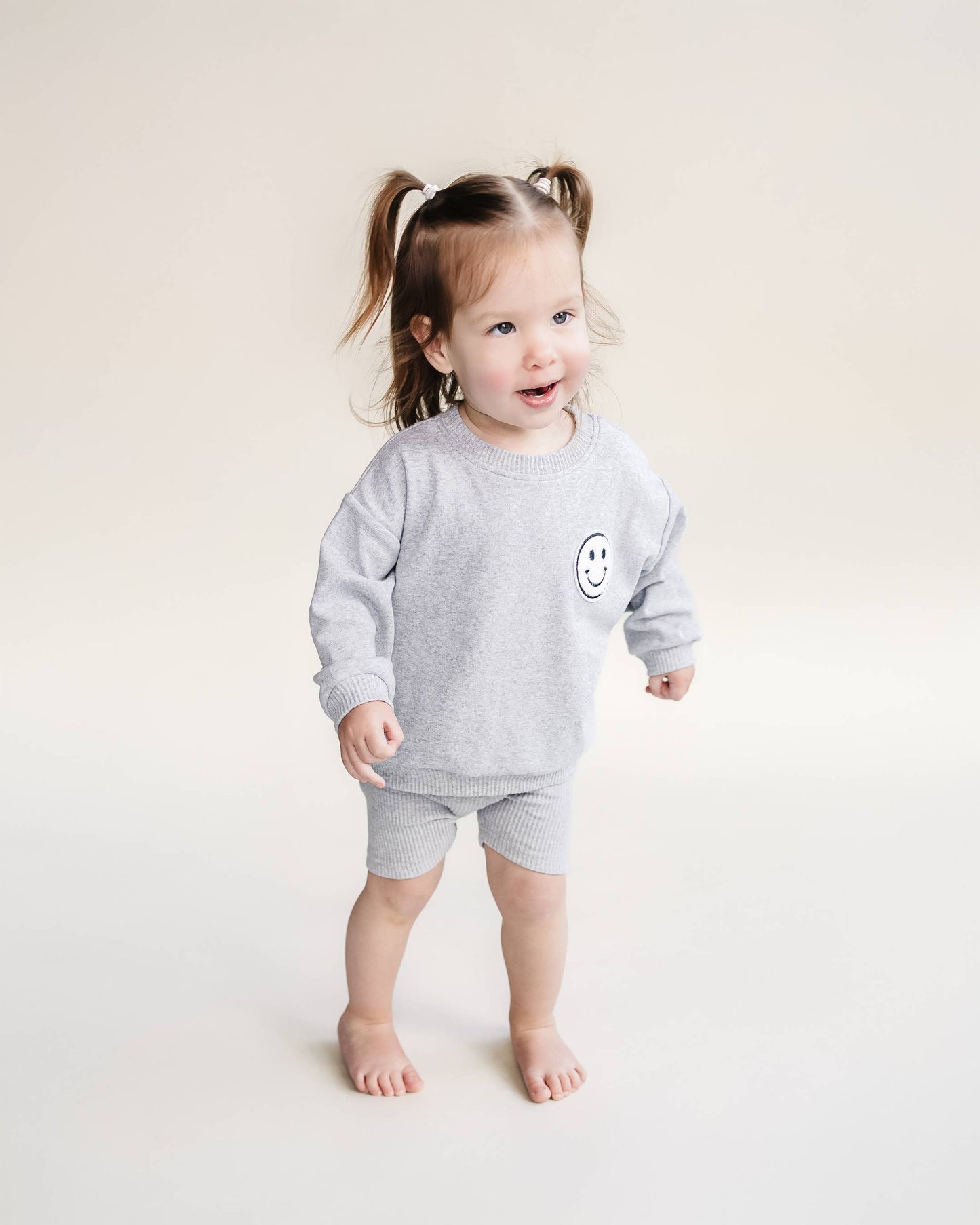 Lucky Panda Kids - Baby & Kids Biker Shorts Set | Gray