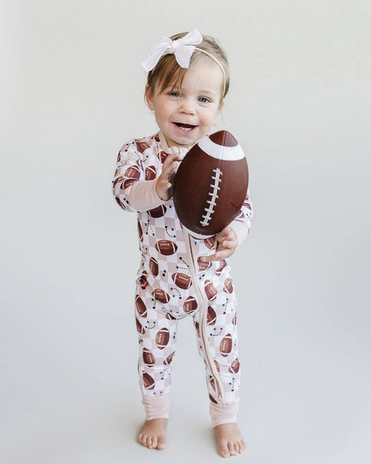 Lucky Panda Kids - Bamboo Baby Clothing Unisex Zip Romper | Game Day
